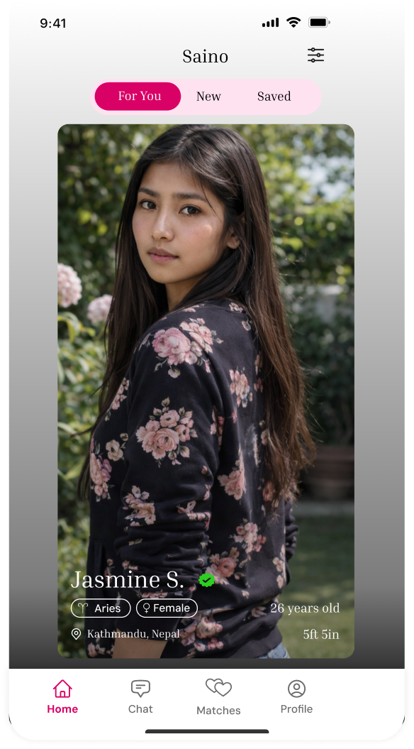 Saino App Screen 1